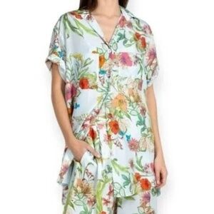 Johnny Was Liliana Oversized 100% Silk Weekend Tunic, Floral, Small